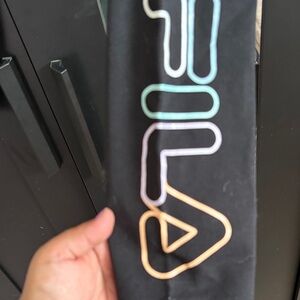 Fila Black Leggings with Multicolor Logo